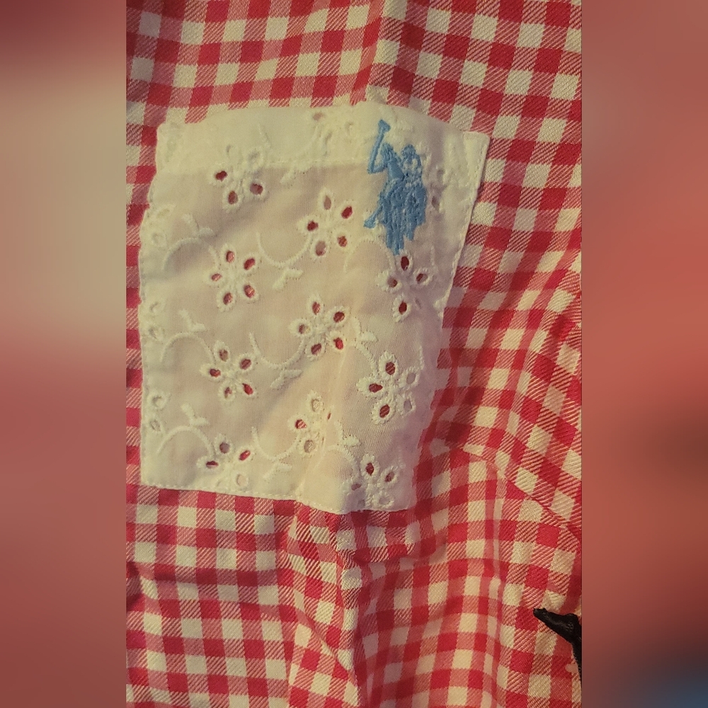 U.S. Polo Assn. Womens  Red Button Down Shirt - Picture 2 of 5